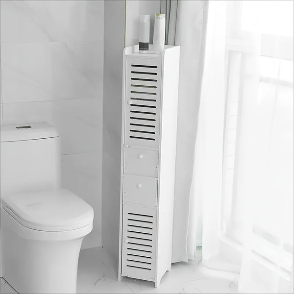 Under Sink Bathroom Cabinet, White Basin Cabinet, Bathroom Under Sink Bathroom Storage Units Freestanding, Wood Plastic Board Bathroom Storage Unit, 59.94X29.97X58.42cm