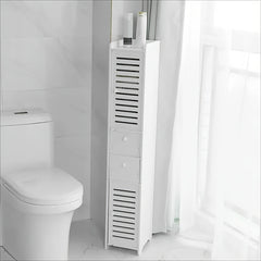 Under Sink Bathroom Cabinet, White Basin Cabinet, Bathroom Under Sink Bathroom Storage Units Freestanding, Wood Plastic Board Bathroom Storage Unit, 59.94X29.97X58.42cm