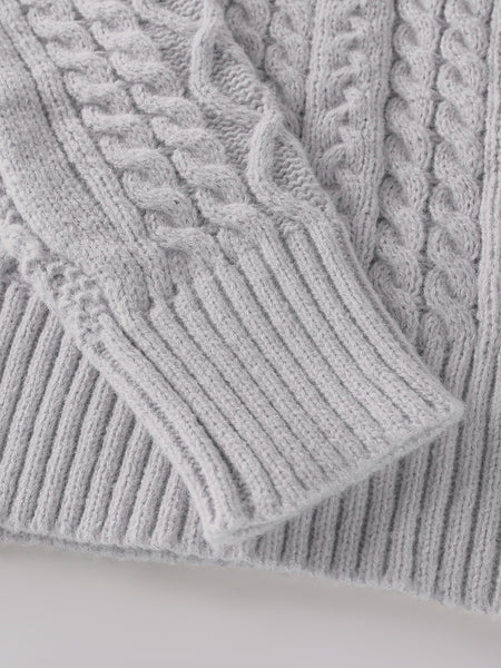2025 Winter American Stand-Up Collar Half-Zip Knit Aran Sweater Mr. Pony Knitwear Pullover Card