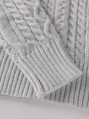 2025 Winter American Stand-Up Collar Half-Zip Knit Aran Sweater Mr. Pony Knitwear Pullover Card