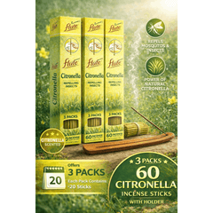 Pack Of 60 Citronella Incense Sticks, Lemongrass Insense Sticks, Suitable For Indoors Outdoors, With Insense Holder