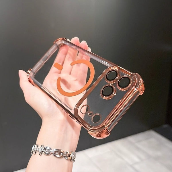 Phone Case - Premium Minimalist Protective Cover for Iphone 17 Pro Max & 17 Pro in Starry Orange, Featuring a Transparent Magnetic Design And Full Drop Protection with Four Corners