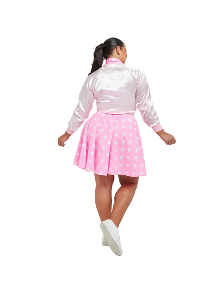 Adult 50s Pink Satin Jacket | Retro Lightweight Women’s Pink Bomber Coat | Classic Vintage Style Jacket for Everyday Wear