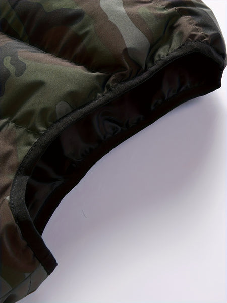 Men's Premium Camouflage Vest, Lightweight Warm Sleeveless Winter Jacket with Zippered Pockets and Stand-up Collar, Breathable Camo Outdoor for Hiking, Hunting, Camping, Fishing - Layered Clothing Style, Perfect as a Holiday Gift