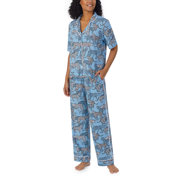 Room Service Ladies Notch Collar Pyjama Set in Navy