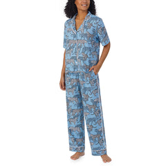 Room Service Ladies Notch Collar Pyjama Set in Navy