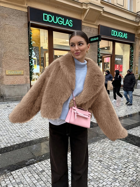 Faux Winter Warm Fashion Plush Top Short Coat for Women