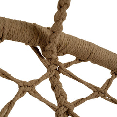 Brown Courtyard Woven Hanging Basket, Hanging Cotton Rope Iron Ring Hanging Chair, Balcony Rocking Chair, Suitable for Indoor, Outdoor, Home, Balcony, Courtyard, Garden, Maximum Load Capacity: 200kg, Material: Iron Ring, Cotton Rope (No Include Cushion)