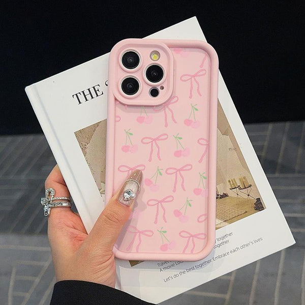 Phone case: Bow Pattern Phone Case, Cute Phone Case, Fashionable Phone Accessories Compatible with iPhone 11 12 13 14 15 16 17 Pro Max, with a charming look, it makes a great gift for friends.