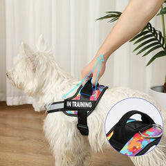 Basic Dog Harness for Emotional Support Dogs Non-Tension Reflective Adjustable Non-Choking Pet Vest Straps with Handles for Easy Walking And Training for Small Medium And Large Dogs