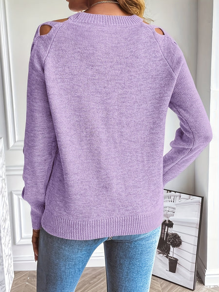 Directional Spring Summer 2026 New Style Solid Color Hollow Out Pullover Sweater