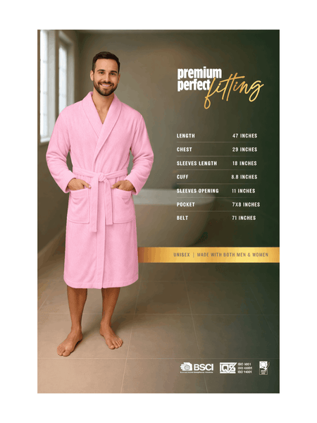 Men'S Hooded Cotton Bathrobe – Ultra Soft Terry Cloth Spa Robe with Adjustable Belt & Deep Pockets – Knee Length Luxury Home & Hotel Dressing Gown