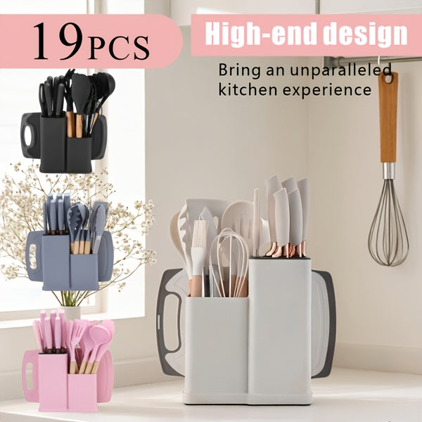 Silicone Kitchen Utensils Set | Heat Resistant And, Suitable For Non Stick Pans, Stainless Steel Cutting Tools, Small Kitchen Tools, Ideal Holiday Gift 17+2 Sets Of Food Grade Silicone Cooking Combinations