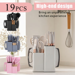 Silicone Kitchen Utensils Set | Heat Resistant And, Suitable For Non Stick Pans, Stainless Steel Cutting Tools, Small Kitchen Tools, Ideal Holiday Gift 17+2 Sets Of Food Grade Silicone Cooking Combinations