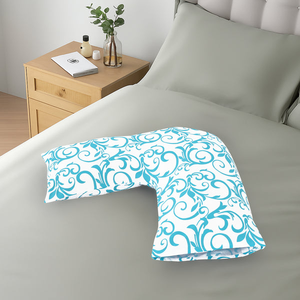 Printed V Pillow Cases Covers Easy Care Head Back Neck Maternity Support74x34cm