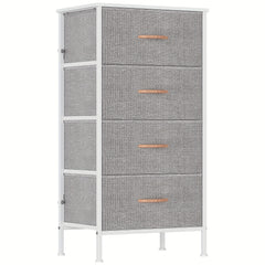 4-Drawer Chest Of Drawers with Metal Frame & MDF Wooden Top, Adjustable Feet, Anti-Tip Safety, Spacious Storage Unit for Bedroom Or Living Room (45x30x91cm/ 17.7x11.8x35.8inch)