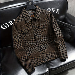 Men's Checkered Jacket with Lapel