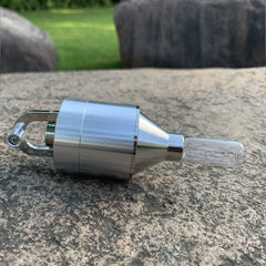 Metal Powder Hand Spice Mill Funnel Food Container Kitchen Tools Herb Grinder Hand Crusher with Glass Snuff Bottle