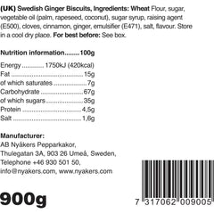 Nyakers Pepparkakor Swedish Ginger Thins, 900G