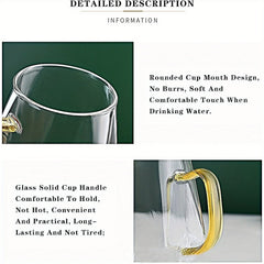 10 Oz Clear Glass Espresso Cups Set of 2/4 Coffee Cups with Handle Crystal Coffee Mug Borosilicate Heat Resistant for Liquor Tea Beverages Milk Latte Cappuccino