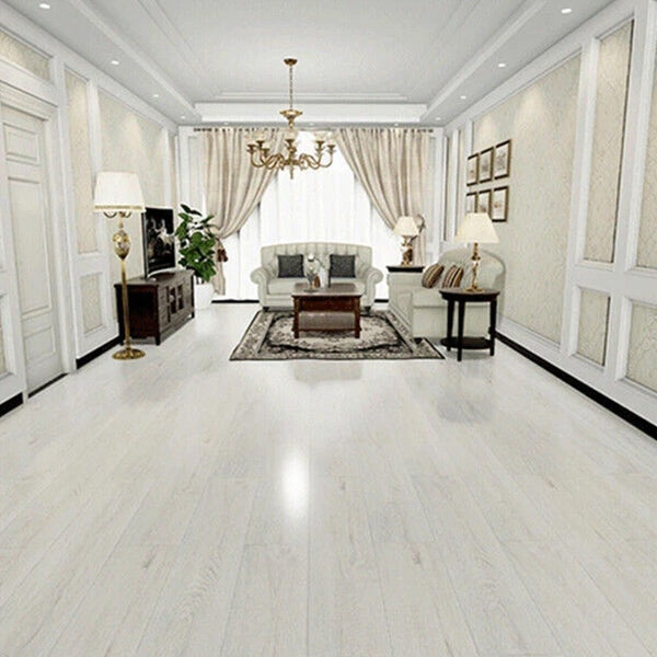 36pcs 5 mÂ² Floor Planks Tiles white Self Adhesive Wood Effect Vinyl Flooring UK NEW
