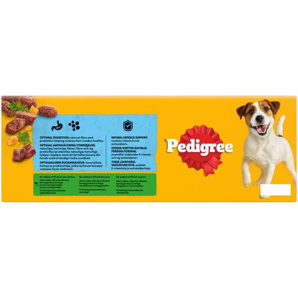 120 x 100g Pedigree Adult Wet Dog Food Pouches Mixed Selection in Jelly