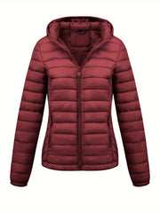 Women's Autumn/Winter Simple Lightweight Hooded Commuter Padded Coat with Pockets