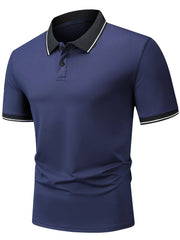 4pcs Set of Summer Lapel Men'S Polo Shirts Solid Color Short Sleeve Multicolor Golf Shirts Workwear Casual Athletic Wear Men'S Top
