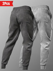 Two-Piece Set Autumn/Winter -Lined Thickened Men's Casual Sports Long Pants Outdoor Hiking Fitness Joggers American Training Basketball Sweatpants