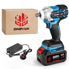 Brushless Electric Wrench, 1/2 Inch Impact Wrench Set,, with LED Work Light, 2 Forward Speeds, 2 Reverse Speeds, for Home DIY/Electric Tools Home DIY/Electric Tools, Furniture Installation Scaffolding Electric Tools, ONEVAN