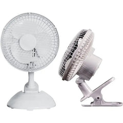 6 Inch Clip on Fan - 2 in 1 design with 2 Speeds, Mains Powered, Silent Desktop Fan with Strong Airflow - Mini Plug in Silent Desk Fan, Ideal Electric Air Circulator for Bed, Cot & Desk top