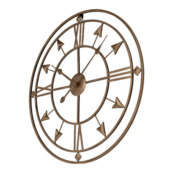 1pc European Industrial Metal Iron Art Wall Clock, 60cm/24inch Giant Open Skeleton Clock, Roman Numberals Display, Outdoor Garden Wall Clock, Silent Non-Ticking Quartz Clock for Indoor Outdoor Yard Patio Living Room Bedroom Kitchen Office Home Decor, Holi
