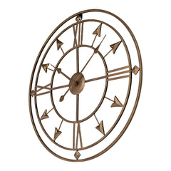 1pc European Industrial Metal Iron Art Wall Clock, 60cm/24inch Giant Open Skeleton Clock, Roman Numberals Display, Outdoor Garden Wall Clock, Silent Non-Ticking Quartz Clock for Indoor Outdoor Yard Patio Living Room Bedroom Kitchen Office Home Decor, Holi