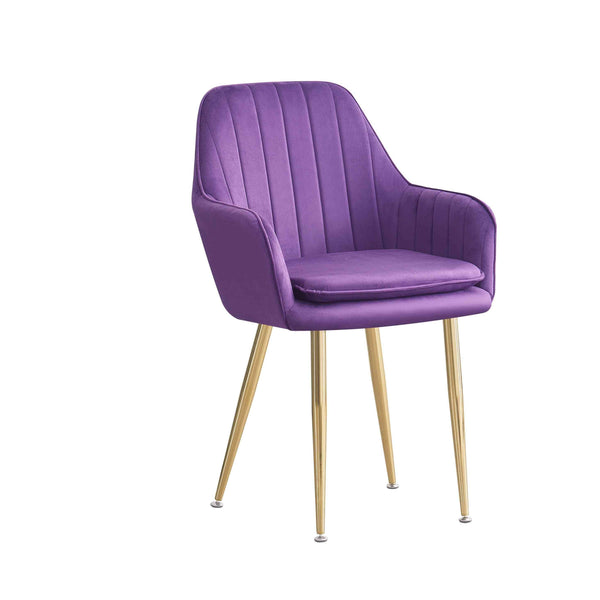 MOF Velvet Dining Chairs Kitchen Chairs Living Room Chairs with Sturdy Metal Legs Reception Chairs with Backrest and Padded Seat