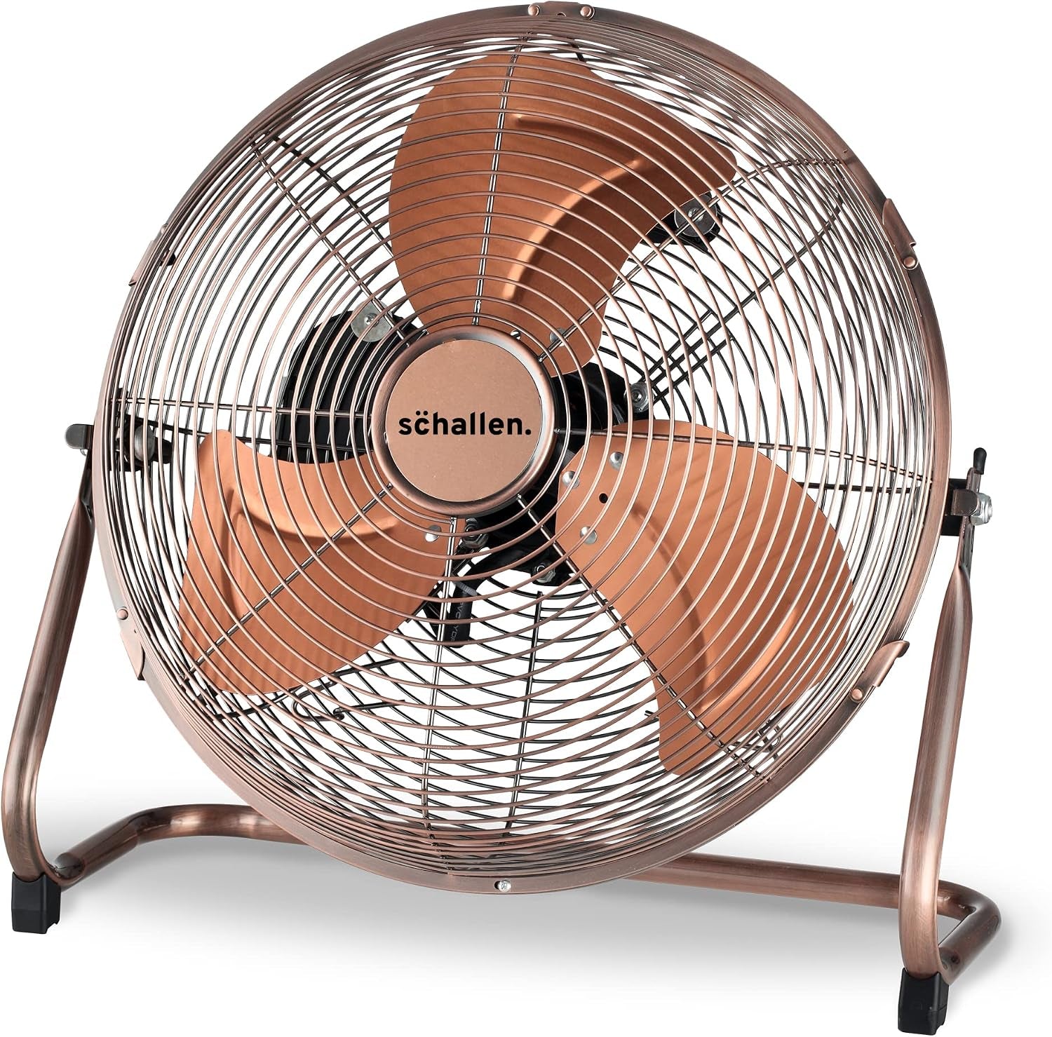 Schallen Copper Metal High Velocity Cold Air Circulator Adjustable Floor Fan with 3 Speed Settings (14