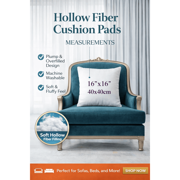 Square Cushion Pads Deep Fill Inner Insert Hollowfiber Filled Cushions