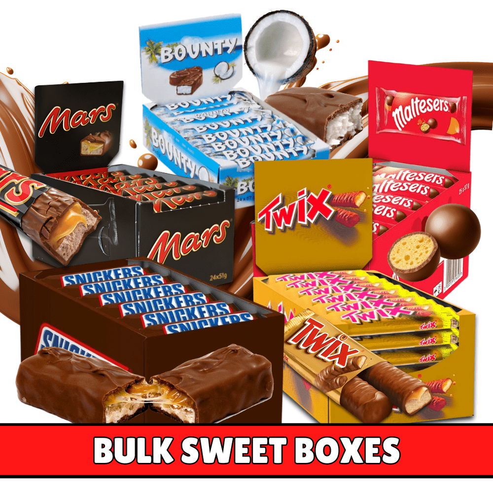 Mars Chocolate Full Cases Bulk Pack | Choose from Snickers, Twix, Maltesers, Bounty, Mars Bars & Skittles - 24-36 Packs Iconic UK Treats