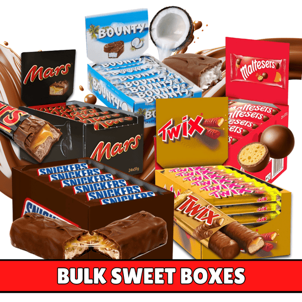 Mars Chocolate Full Cases Bulk Pack | Choose from Snickers, Twix, Maltesers, Bounty, Mars Bars & Skittles - 24-36 Packs Iconic UK Treats