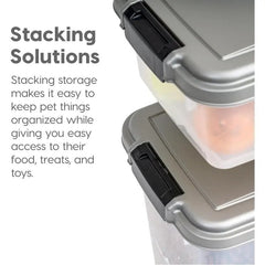 Prime Paws 3-Piece Pet Food Storage Container – Airtight Pet Food Container with Plastic Measuring Scoop, Dry Food Dispenser for Pets, Dogs, Cats, and Animals