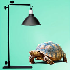 Adjustable Reptile Light Stand for Tortoises, Lizards & Amphibians - Durable Iron Heat Lamp Holder with Hook, 22-30cm Width & 40-64cm Height, Black, Terrarium Lighting | Insectivore Lighting | Sturdy Lamp Support, Reptile Accessories