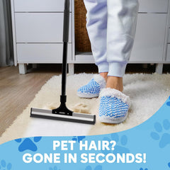 Carpet Rake for Pet Hair Removal – Scraper Tool & Broom for Dog & Cat Fur - Pet Hair Broom for Rugs, Furniture – Adjustable Carpet Brush by Okköbi