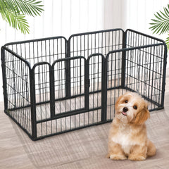 6-Panel Heavy Duty Metal Dog Puppy Playpen - Foldable & Detachable Pet Pen with Assembly, /Outdoor Exercise Fence Suitable for Dogs, Cats, Rabbits - Portable & Sturdy Play Pen