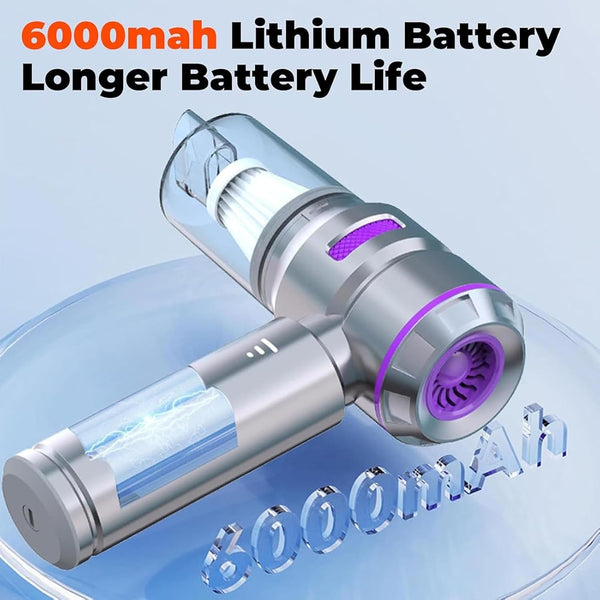 Flexup V-21 Blower & Vacuum, Three Speed Adjustment Functions, Portable & Rechargeable High Power Handheld Cordless Vacuum for Car, High Suction Power, Wireless, Brushless (Black)