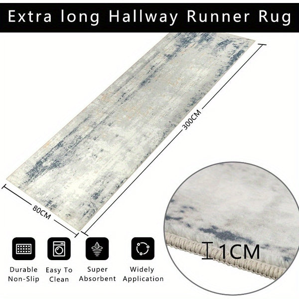 1pc Hallway Runner Rug Non Slip Carpet Runners 80x300cm Modern Abstract Hall Runner Carpet Runner Washable Kitchen Rugs for Hallway Entryway Kitchen Bedroom