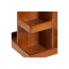 Wood Makeup Storage Box - 360-Degree Rotating Display Stand for Lipsticks, Skincare & Jewelry, Multi-Layer Organizer 22.5 * 22.5 * 27.5cm