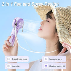 SJMR Portable Rechargeable Handheld Fan – 5-Speed Foldable Mini Fan. USB Powered for Home, Office, Travel, and Outdoor Use