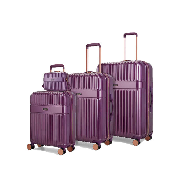 Rock Selene 4 Piece Hardside Luggage Set in Black