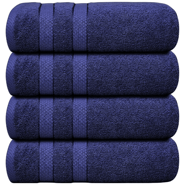 4 X Large Jumbo Bath Towels 100% Egyptian Cotton -75 x 150 cm- Soft Quick Dry Hotel Spa Big Bathroom Towels Set