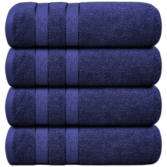 4 X Large Jumbo Bath Towels 100% Egyptian Cotton -75 x 150 cm- Soft Quick Dry Hotel Spa Big Bathroom Towels Set