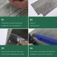 36pcs Self-Adhesive Vinyl Flooring Planks | 5m² Natural Wood Grain, Peel and Stick Waterproof Installation, 1.8mm Thick Polyvinyl Chloride